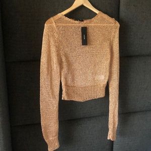 Rose Gold woven sweater/ Lulus